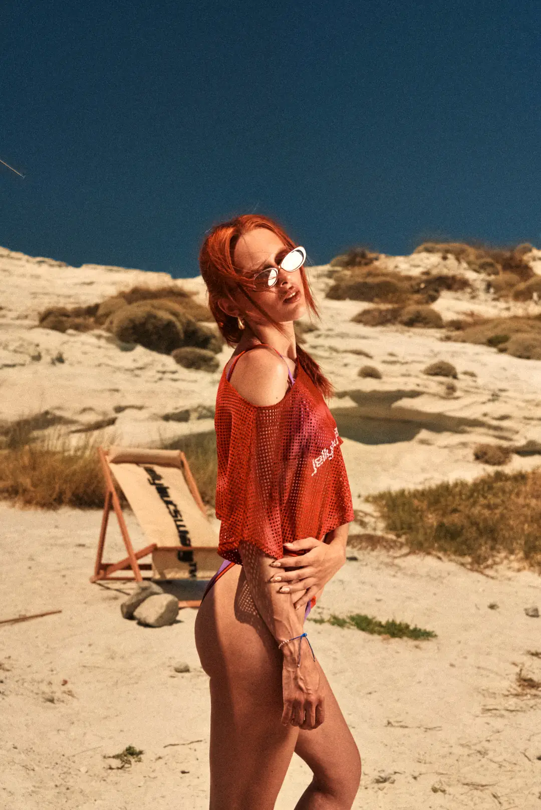 Red Lilac Cover-Up + Bikini Set